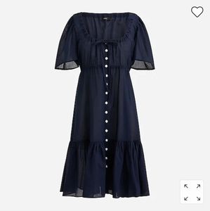 🎆 SOLD 🎆 J. Crew cotton voile tiered button-down beach dress, navy